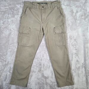 Duluth Flex Fire Hose Cargo Pants Mens 36x32 Khaki Stretch Workwear Standard